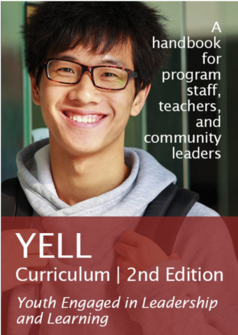 Cover of the YELL Handbook with photo of Asian teen